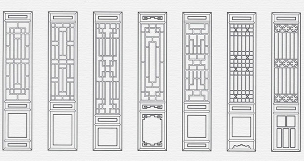 永顺常用中式仿古花窗图案隔断设计图